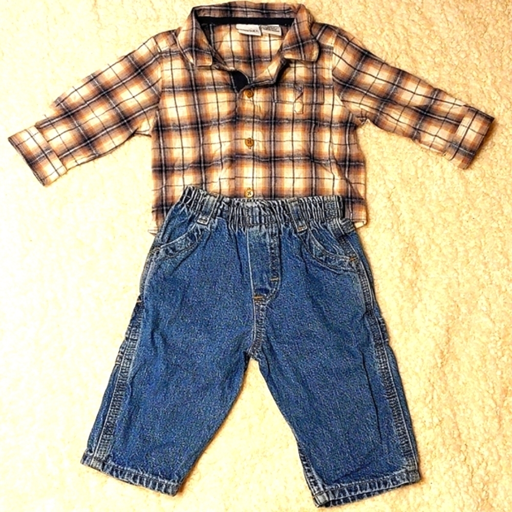 Baby Boy's 3-6mo Jeans and Shirt Outfit
